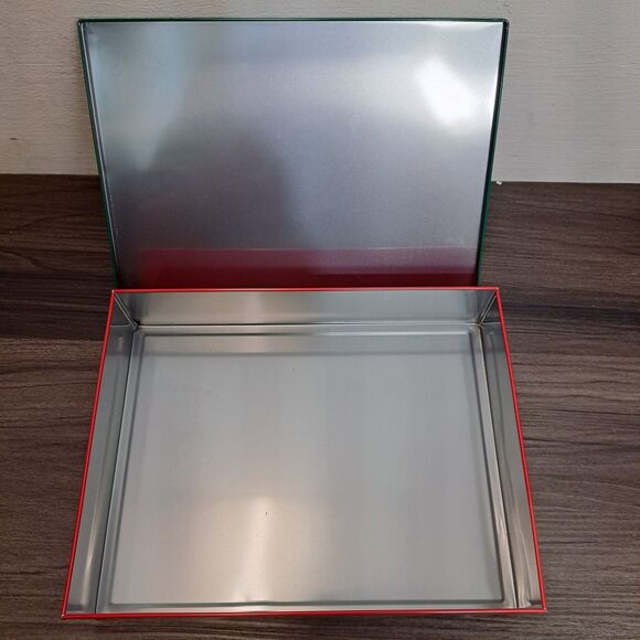 Vintage Sven Hagman Jokkmokks Winter Market Sweden Red And Green Tin Box - Picture 4 of 7